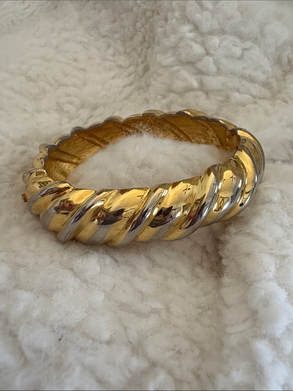 Elegant Gold-Tone Twisted Bangle Bracelet